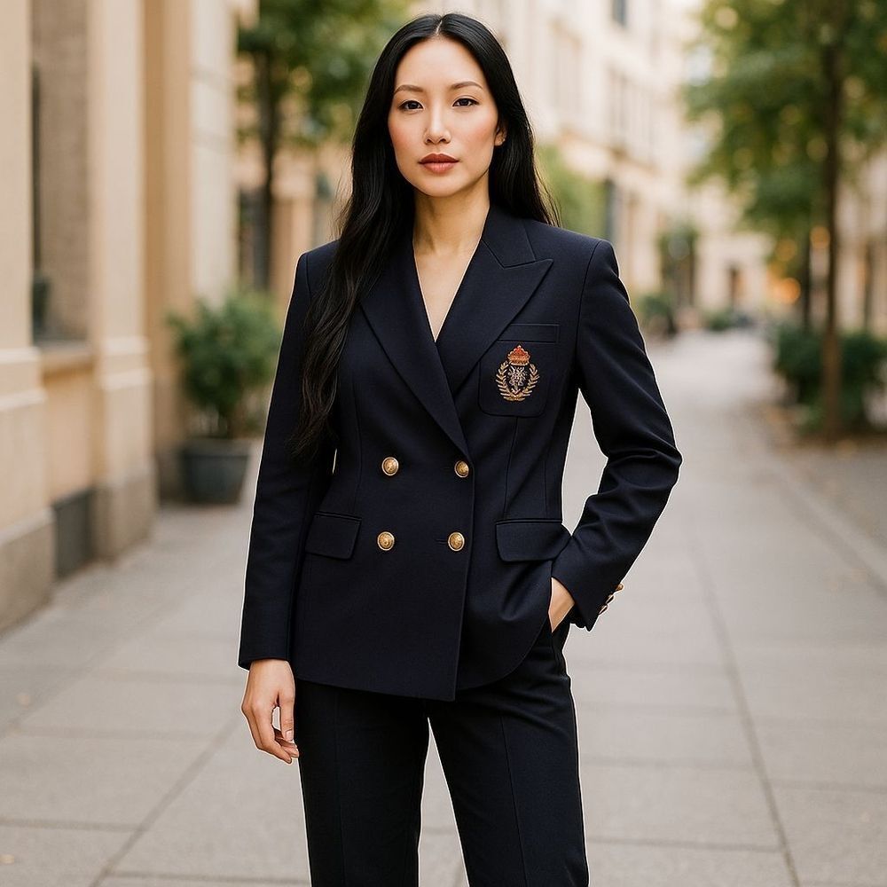 Lauren Ralph Lauren Wool Double Breasted Blazer Women's Preppy Academia USA EUC